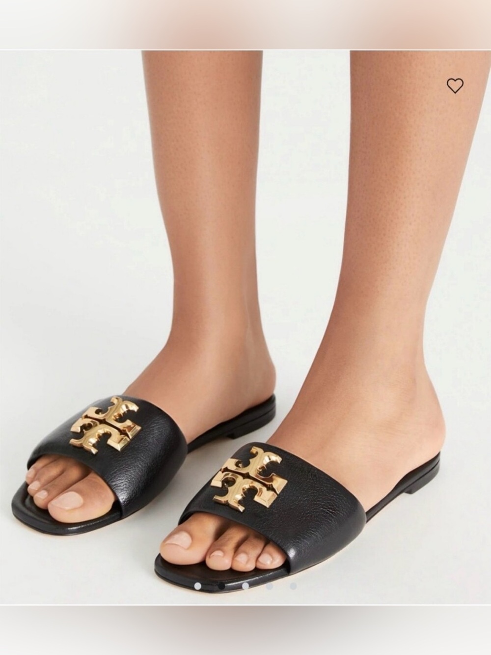 Tory Burch Eleanor Leather Slide in Perfect Black - Picture 2 of 10